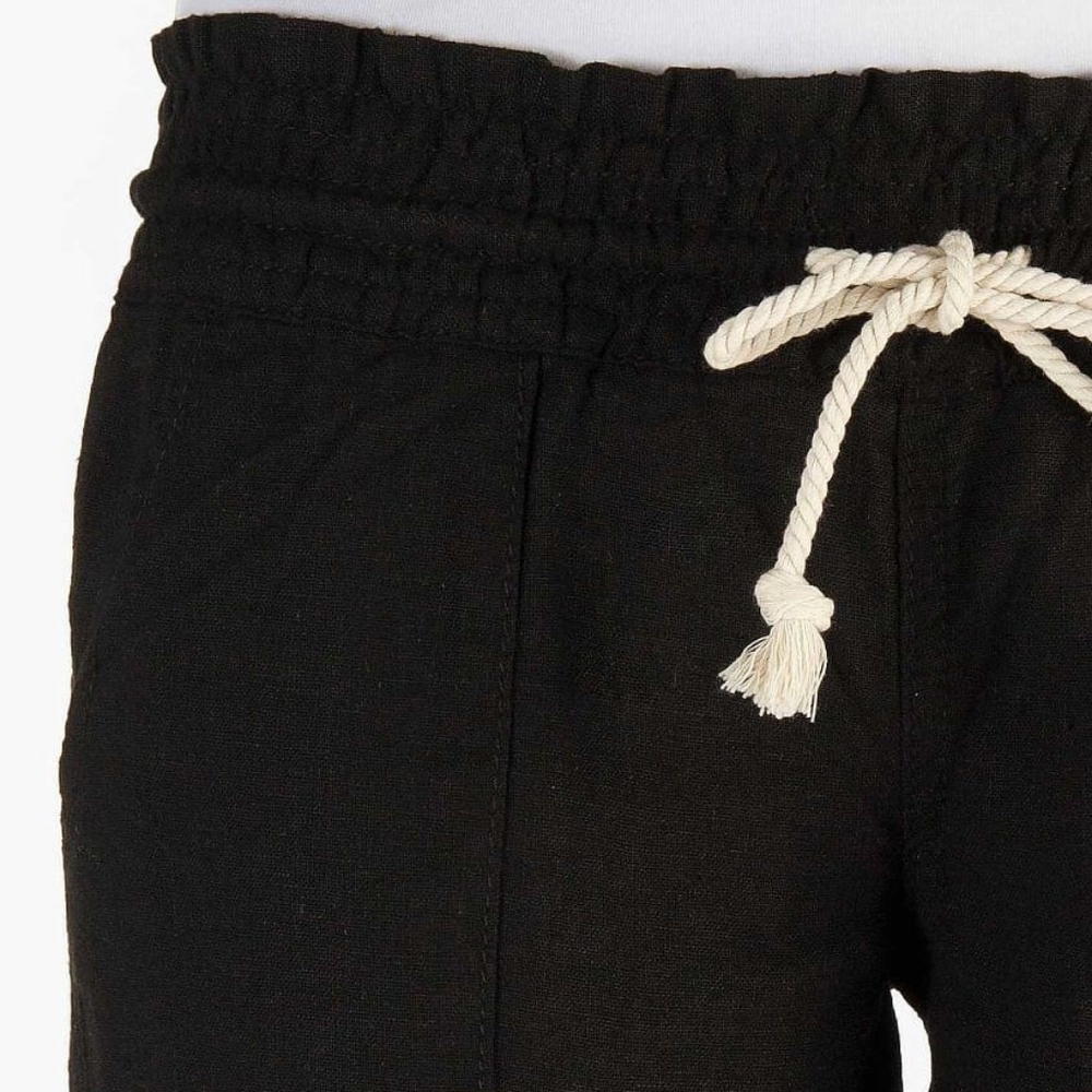Roxy Ocean Side Linen Blend Beach Pants in Black - Picture 3 of 15